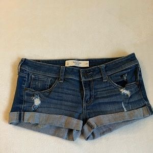 Abercrombie Denim Blue Women's Cuffed Shorts